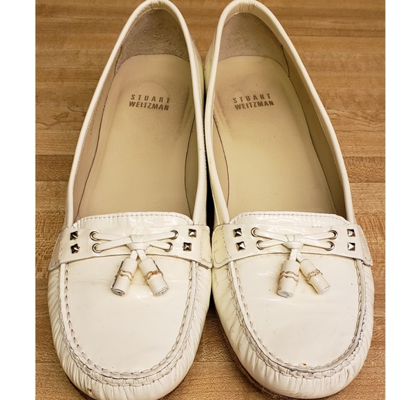 Stuart Weitzman Shoes - Stuart Weitzman Ivory color Patent Leather Loafer
